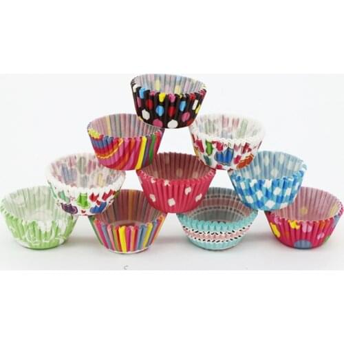 1000 pcs Mini 2.5cm Base Paper Cup Cake Liners Muffin Cases Cupcake Mold Baking Cups assorted design Wholesale X2