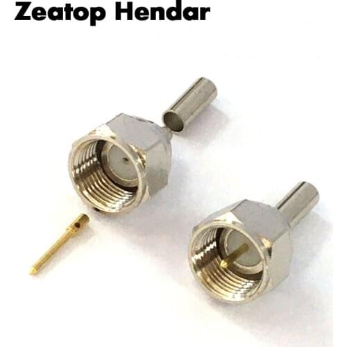 2Pcs F Male Plug Straight Crimp RG179 RG174 LMR100 RG316 RF Coaxial Cable Connector