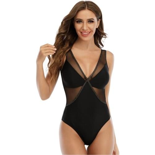 2021 Sexy One-Piece Swimsuit Women Swimwear Female Solid Black Print color Thong Backless Monokini Bathing Suit S-XXL