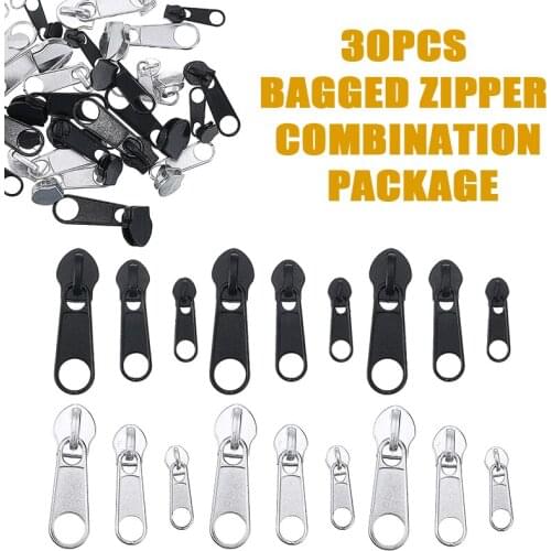 30pcs Metal Zipper Black Silver Zippers DIY Handcraft For Clothing Pocket Garment Shoe Sewing Accessories