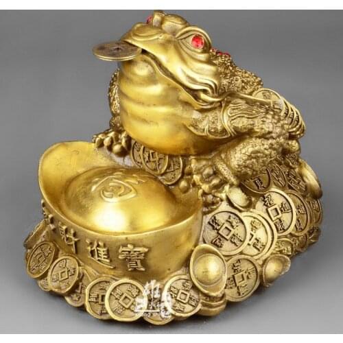 36cm Copper toad copper ingot toad fu word toad gold toad lucky decoration feng shui decoration lucky Large