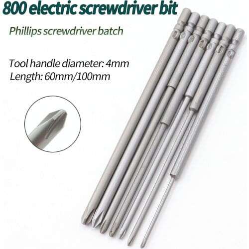 4MM Magnetic Srewdriver Bits 800 Cross Electric Batch Head S2 Alloy Steel Material Multi-standard Cross Phillips Hex Batch Tips