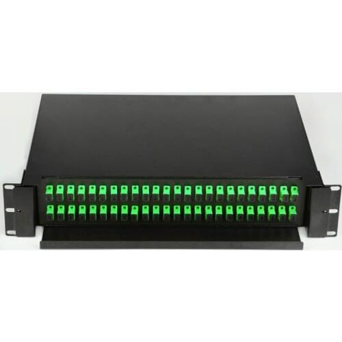 48 Port Optical Fiber Terminal Box Fiber Patch Panel SC FC LC Pigtail ODF 2U 48 single mode multimode Factory wholesale