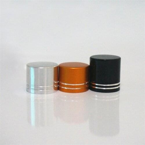 Black/gold/silver Cover 5-20pcs Size 18/410 Essential Oil Bottles Metal Cover Lid Double Tangent Cover with Inner Plug Gasket