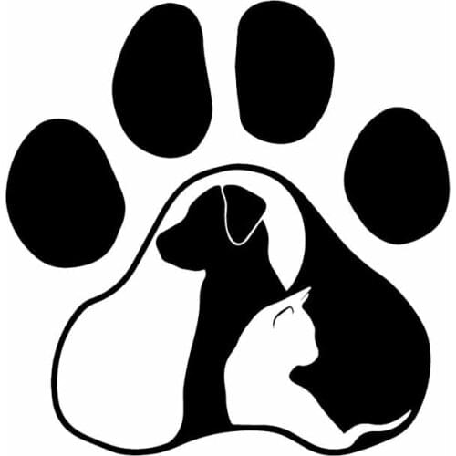 14.7X15.1CM Dog Cat Love Animal Funny Cartoon Car Sticker Vinyl Decal Decor Pattern Black/Silver for Audi Stickers