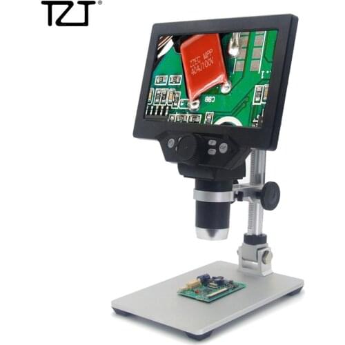 TZT Digital Microscope 12MP 1200X 1080FHD 7" LCD Display Adjustable Angle 8 LEDs G1200 Non-Standard