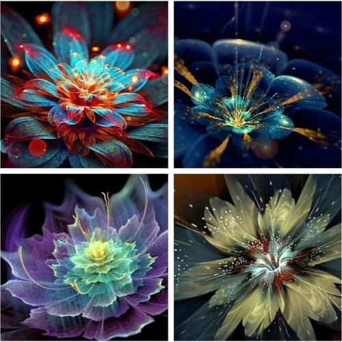 KAMY YI Flower Lotus Beautiful 3D Diy Diamond Painting Photo Full Diamond Embroidery Mosaic Art Craft Mural Home Decoration