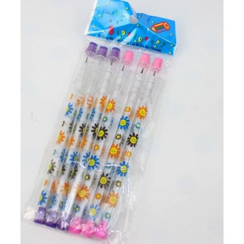 6PCS/Set Non-sharpening Pencil Cute Stationery Cartoon Pencil Plastic Pencil Student School Office Stationery