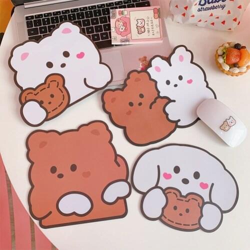 Cute Cartoon Bear Rabbit Mouse Pad Waterproof Antislip Kawaii Students Desk Mat Pads Cup Mat Office Home Decor for Girls Boys