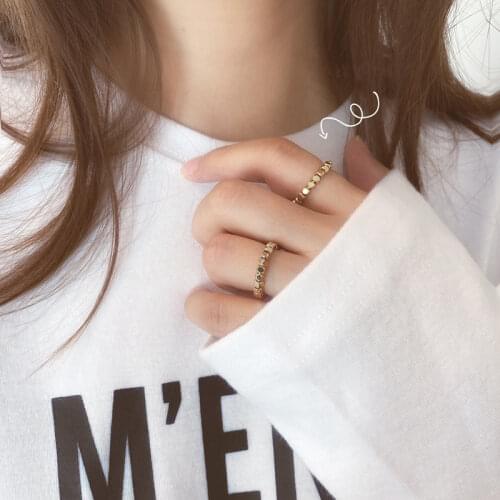 Minimalist Gold Silver Color Beaded Charm Rings for Women Metal Ball Beads Adjustable Open Ring Statement Jewelry Birthday Gift