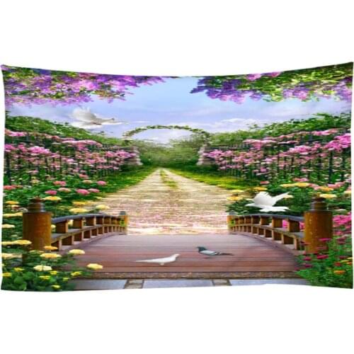 Wall Hanging Tapestry, Beautiful Colorful Family Flower Ornamental Plants Garden Greenery Nature Home Decoration