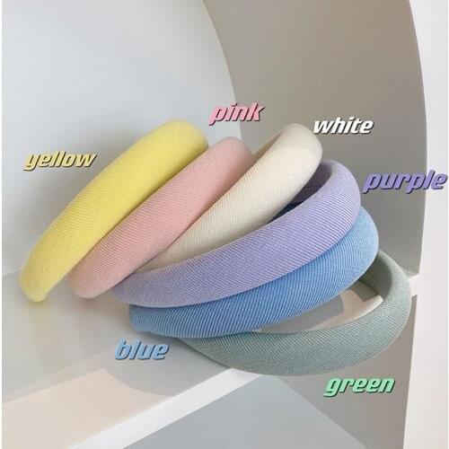 2021 New Women Girls Cute Colorful Sponge Hairbands Sweet Simple Headband Hair Decorate Hoop Headwear Fashion Hair Accessories
