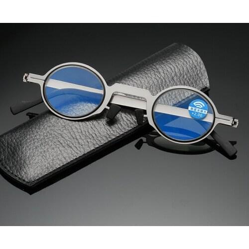 Elbru Retro Reading Glasses Blocking Blue light Glasses Reader Ultra Thin Anti Eyestrain Presbyopia Eyeglasses for Men Women