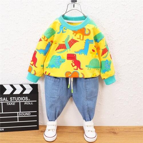 0-5 Year Spring Autumn Boy Girl Clothing Set 2021 New Fashion Active Letter Top+Pant Kid Children Baby Toddler Boy Girl Clothing