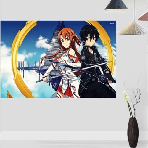 Custom Sword Art Online Anime Posters And Prints Wall Pictures For Living Room Modern Art Poster Home Wall Decor 20x30cm,27x40cm