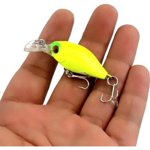 HENGJIA 4.5cm 7g Tiny Crankbait Variant Colors Treble Hooks Carp Fishing Wide Wobbles minnow bait Fishing Lure