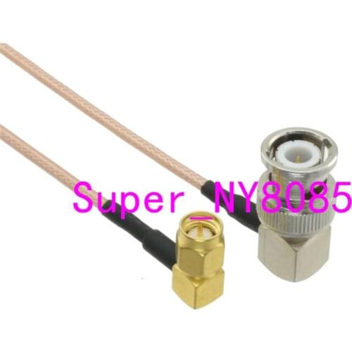 RG316 BNC Male plug Right angle to SMA Male Plug Right angle RF Jumper pigtail Cable 6inch~3FT