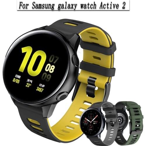 For Samsung galaxy watch Active 2 40mm 44mm Strap Sport bracelet Silicone Watchband Active2 20mm Watch Strap For Huawei GT2 42mm