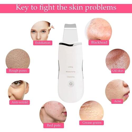 Ultrasonic skin scrubber deep cleansing Leading-in Lifting Acne removing dead skin rejuvenation multifunctional cleaning brush