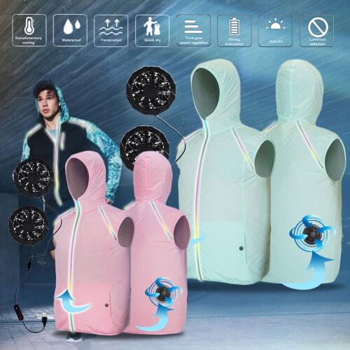 VIP CSV Summer Nine-Leaf Fan Cooling Air Conditioning Refrigeration Fishing Vest Outdoor Sun Protection Clothing Reflective Vest