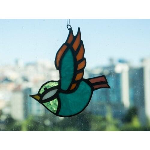 Markakanvas Free Sparrow Bird Glass Stained Glass 13x12cm