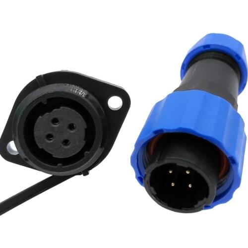 SP16 Waterproof connector 2pin 3/4/5/6/7/9 pin IP68 power cable connector Male plug and Female socket