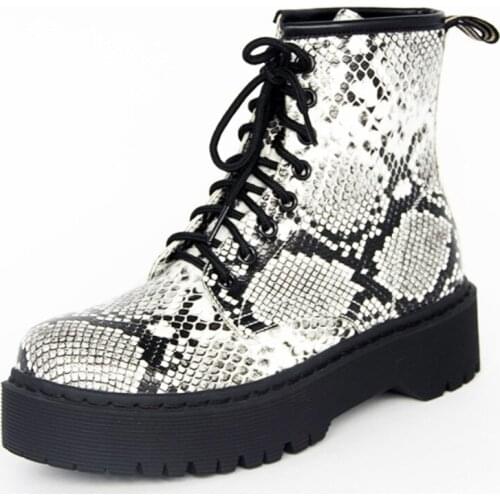 Womens Plus Size Boots High Heels Sexy Shoes for Women Ankle Biker Boot Neon Snake Platform Motorcycle Boots Botas De Mujer