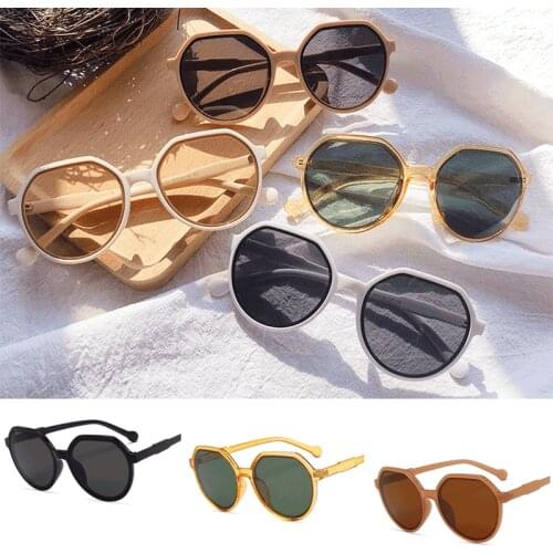 2021 New Fashion Style All-match Trend Sunglasses Personalized Round Frame Sunglasses Ins Trend Candy Color Big Frame Sunglasses