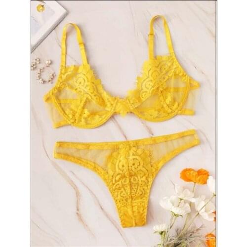 2020 summer lingerie sexy hot erotic Women Lingerie Corset Lace Underwire Racy Muslin Sleepwear Underwear+Briefs Femme Bralette