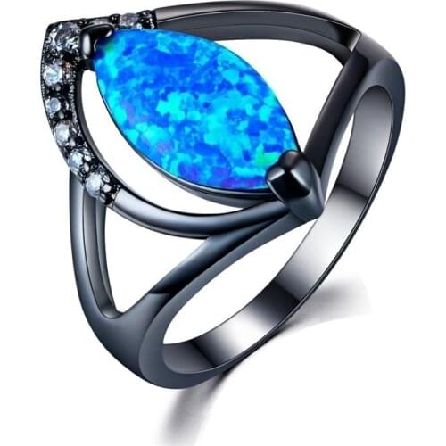 2021 Vintage Imitation Fire Opal Rings For Women Charm Crystal Rhinestones Ring Fashion Jewelry Wedding Band Engagement Gift