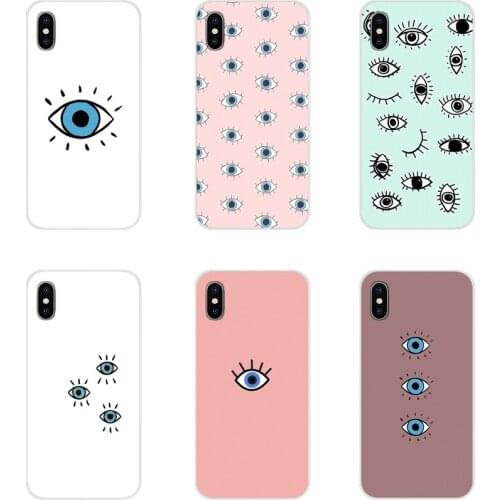For Xiaomi Mi4 Mi5 Mi5S Mi6 Mi A1 A2 A3 5X 6X 8 CC 9 T Lite SE Pro Gold foil evil eye in blush Accessories Phone Shell Covers