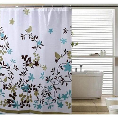1pc/lot Classic Floral Shower Curtains 1.8*1.8m Thick Waterproof PEVA Shower Curtain Printed Bathroom Curtain With Hooks