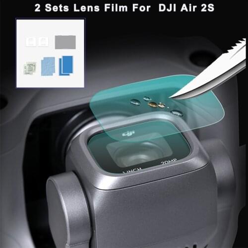 2Sets DJI Air 2S Camera Lens Protective Film HD Tempered Glass Film Lens Protector for DJI Air 2S Drone Accessories