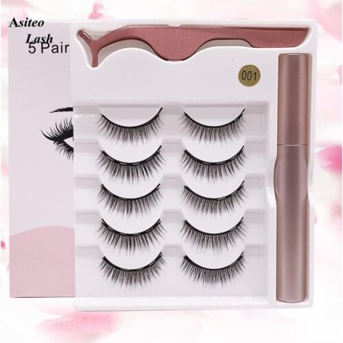5 pairs of magnet eyelash makeup eyelashes magnetic eyelash eyeliner eyelash curler easy to wear thick false eyelashes gift