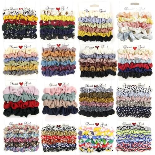 6Pcs/Set Scrunchies Hair Ring Candy Color Hair Ties Rope Autumn Winter Women Ponytail Hair Accessories Girls Hairbands Gifts