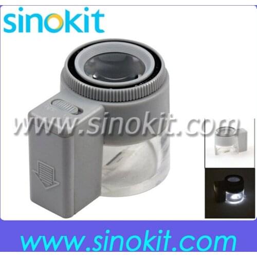 Free Shipping 8X Led Light Scale Magnifier Magnifying Loupe Glass Pocket MG1300-2