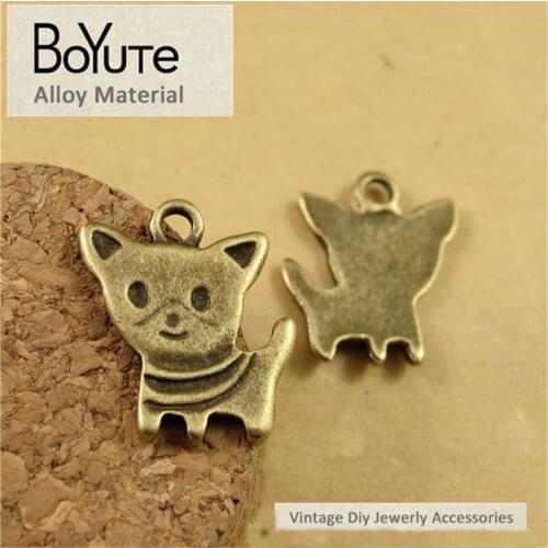 BoYuTe (50 Pieces/Lot) 22*19MM Wholesale Vintage Accessories Antique Bronze Plated Zinc Alloy Dog Charms Diy for Jewelry Making
