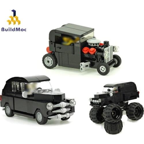 BuildMoc Technical Car Series Bigfoot Truck City Classic Car Building Block Creator Mini Vehicle Model kid Toy For Children