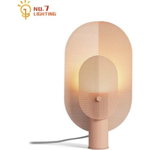Postmodern Designer Iron Net Art Decorative Table Lamp Red/pink Lampshade Led E27 Desk Lights Living Room Hotel Bedside Bedroom