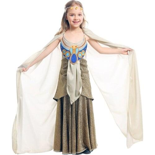 Girl Carnival Purim Greek Goddess Costume Halloween Egyptian mythology Empress Rome Cosplay Fancy Party Dress