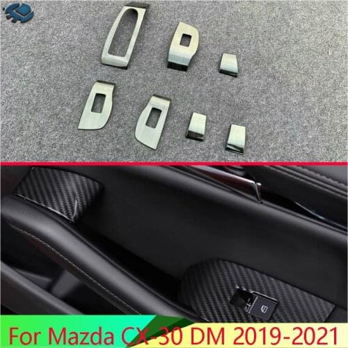 For Mazda CX-30 DM 2019-2021 Car Accessories Stainless Steel Door Window Armrest Cover Switch Panel Trim Molding Garnish