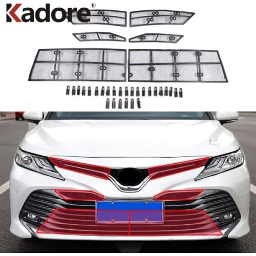 For Toyota Camry LE /XLE 2018 2019 2020 ABS Plastic Car Insect Screening Front Grille Insert Net Accessories Car Styling