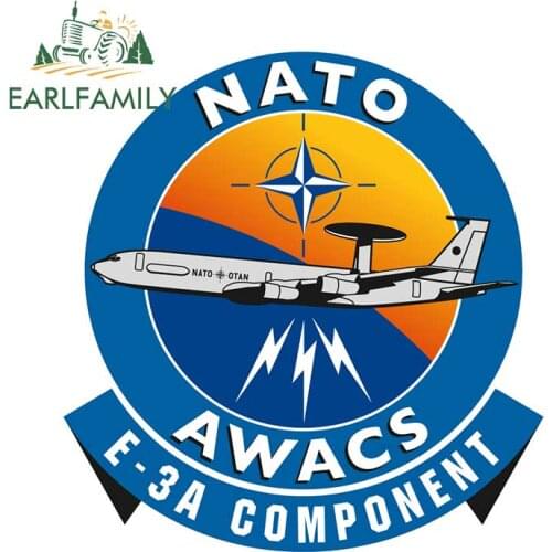 EARLFAMILY 13cm x 12.5cm Funny Sticker for NATO AWACS E-3A Decals Window Trunk 4X4 Car Stickers