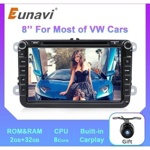 Eunavi DSP 2 Din Android Car DVD For VW GOLF 5 6 Passat B6 B7 CC Polo Touran T5 Skoda Octavia Tiguan Amarok GPS Radio Player