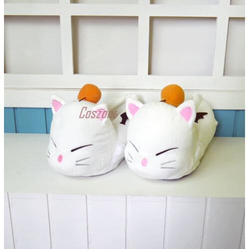 Final Fantasy 14 Moogle Shoes Action Figure Moogle Plush Doll Short Plush Pillow Cosplay Prop