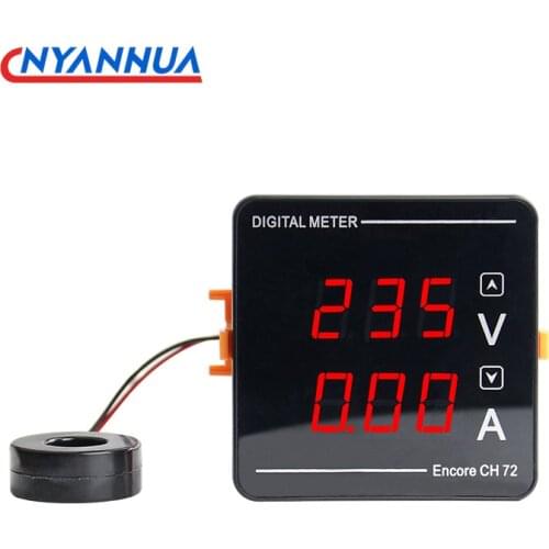 Digital Display Voltage And Current Dual Display Meter AC50-500V 1-140A 72*72*32mm High Precision Digital Instrument