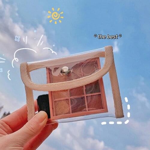 Korea Kawaii Transparent Coin Purse Makeup Bag Card Pouch Organizer Case Storage Bag ID Card Holder Wallet Credit Card Holder