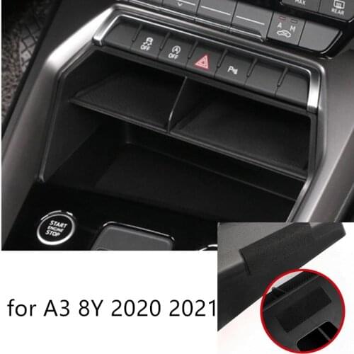 LHD! Car Accessories for Audi A3 8Y Hatchback Sedan 2020 2021 Black Plastic Console Storage Box Organizer Container Tray