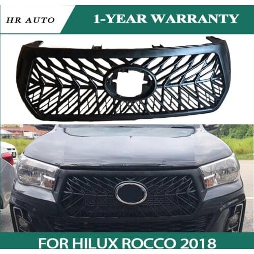 PICKUP CAR MATTE BLACK MODIFIED RACING GRILLE GRILL MESH MASK TRIMS COVER GRILLS FIT FOR HILUX 2018
