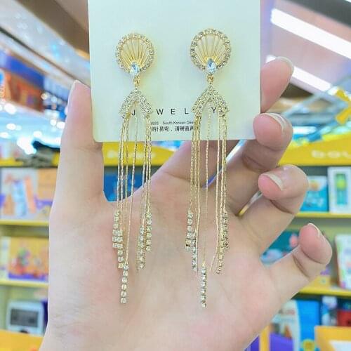 Tassel Shell Long Earrings Korean Fashion 2020 New Trend Earrings exquisite Women Jewelry Earrring Pendant Fashion Stud Earrings